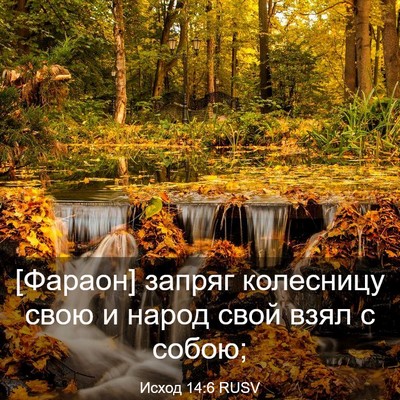Picture 03 - Исход 14:6 RUSV - [Фараон] запряг колесницу - Bible Verse Picture