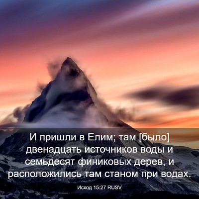 Picture 03 - Исход 15:27 RUSV - И пришли в Елим; там [было] - Bible Verse Picture