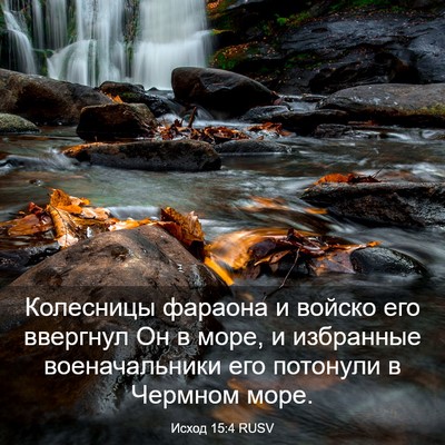 Picture 03 - Исход 15:4 RUSV - Колесницы фараона и войско - Bible Verse Picture