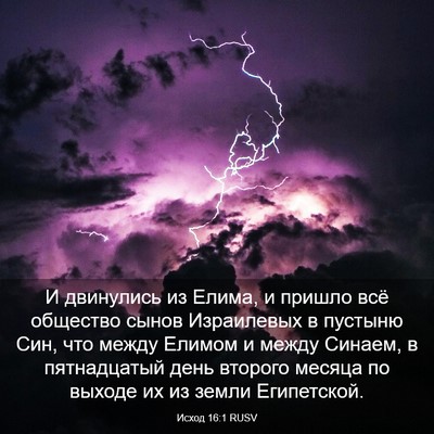 Picture 03 - Исход 16:1 RUSV - И двинулись из Елима, и - Bible Verse Picture