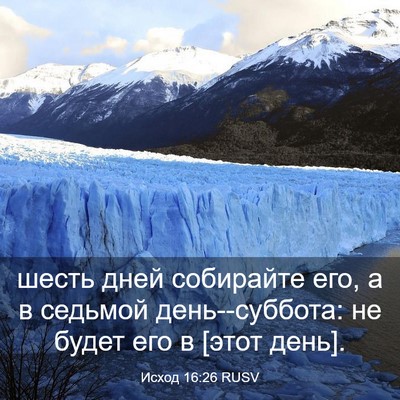 Picture 03 - Исход 16:26 RUSV - шесть дней собирайте его, а - Bible Verse Picture