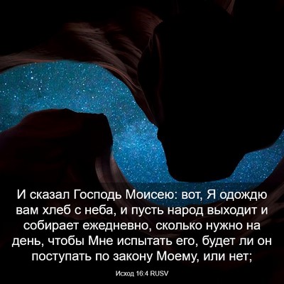 Picture 03 - Исход 16:4 RUSV - И сказал Господь Моисею: - Bible Verse Picture