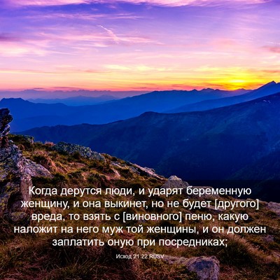 Picture 03 - Исход 21:22 RUSV - Когда дерутся люди, и - Bible Verse Picture