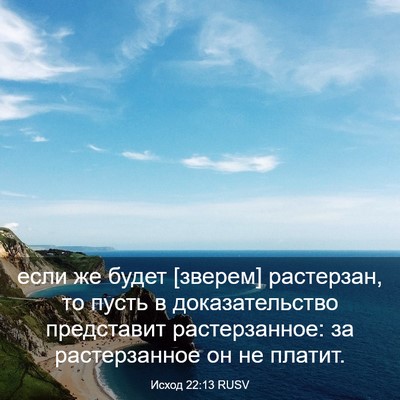 Picture 03 - Исход 22:13 RUSV - если же будет [зверем] - Bible Verse Picture