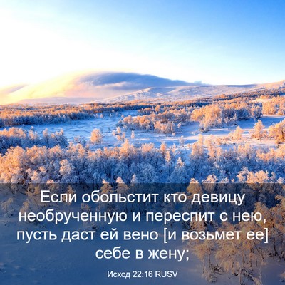 Picture 03 - Исход 22:16 RUSV - Если обольстит кто девицу - Bible Verse Picture