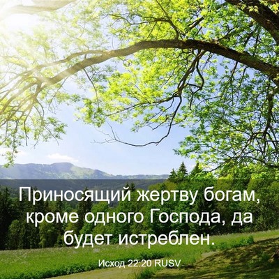 Picture 03 - Исход 22:20 RUSV - Приносящий жертву богам, - Bible Verse Picture