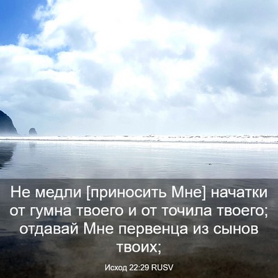 Picture 03 - Исход 22:29 RUSV - Не медли [приносить Мне] - Bible Verse Picture