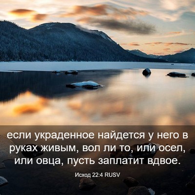 Picture 03 - Исход 22:4 RUSV - если украденное найдется у - Bible Verse Picture