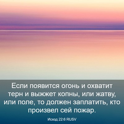 Picture 03 - Исход 22:6 RUSV - Если появится огонь и - Bible Verse Picture