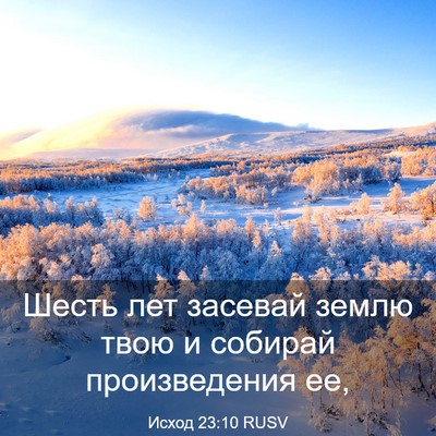 Picture 03 - Исход 23:10 RUSV - Шесть лет засевай землю - Bible Verse Picture