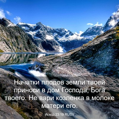 Picture 03 - Исход 23:19 RUSV - Начатки плодов земли твоей - Bible Verse Picture