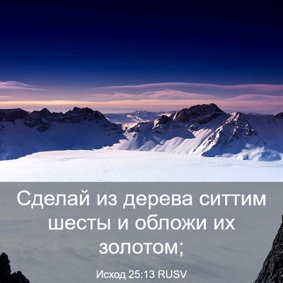 Picture 03 - Исход 25:13 RUSV - Сделай из дерева ситтим - Bible Verse Picture