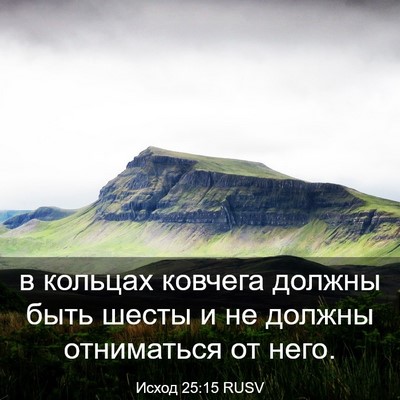 Picture 03 - Исход 25:15 RUSV - в кольцах ковчега должны - Bible Verse Picture