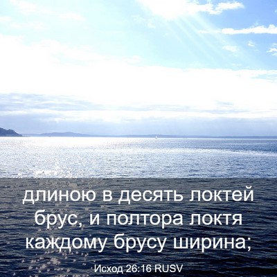 Picture 03 - Исход 26:16 RUSV - длиною в десять локтей - Bible Verse Picture