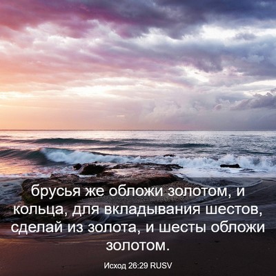 Picture 03 - Исход 26:29 RUSV - брусья же обложи золотом, и - Bible Verse Picture