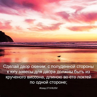 Picture 03 - Исход 27:9 RUSV - Сделай двор скинии: с - Bible Verse Picture