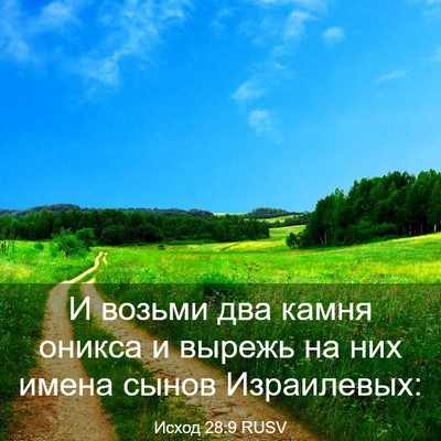 Picture 03 - Исход 28:9 RUSV - И возьми два камня оникса и - Bible Verse Picture