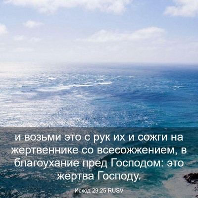 Picture 03 - Исход 29:25 RUSV - и возьми это с рук их и - Bible Verse Picture