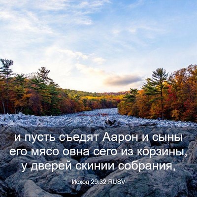 Picture 03 - Исход 29:32 RUSV - и пусть съедят Аарон и сыны - Bible Verse Picture
