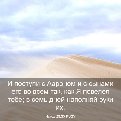 Picture 03 - Исход 29:35 RUSV - И поступи с Аароном и с - Bible Verse Picture