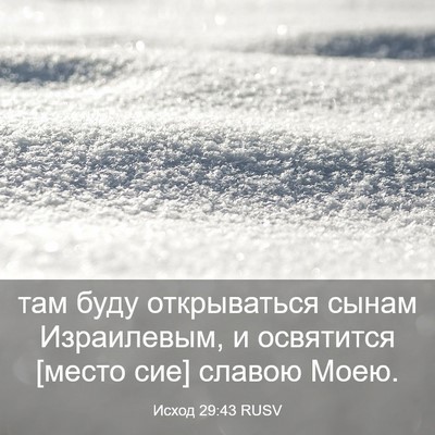 Picture 03 - Исход 29:43 RUSV - там буду открываться сынам - Bible Verse Picture