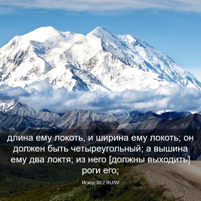Picture 03 - Исход 30:2 RUSV - длина ему локоть, и ширина - Bible Verse Picture