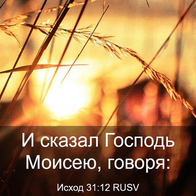 Picture 03 - Исход 31:12 RUSV - И сказал Господь Моисею, - Bible Verse Picture