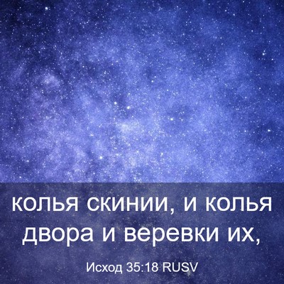 Picture 03 - Исход 35:18 RUSV - колья скинии, и колья двора - Bible Verse Picture