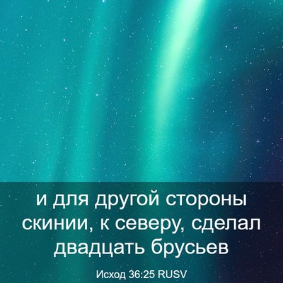 Picture 03 - Исход 36:25 RUSV - и для другой стороны - Bible Verse Picture