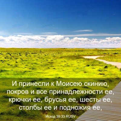Picture 03 - Исход 39:33 RUSV - И принесли к Моисею скинию, - Bible Verse Picture