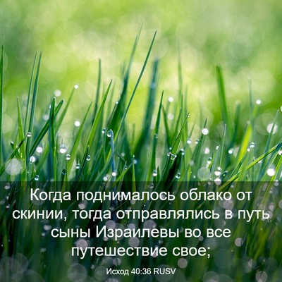 Picture 03 - Исход 40:36 RUSV - Когда поднималось облако - Bible Verse Picture