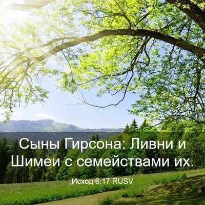 Picture 03 - Исход 6:17 RUSV - Сыны Гирсона: Ливни и Шимеи - Bible Verse Picture