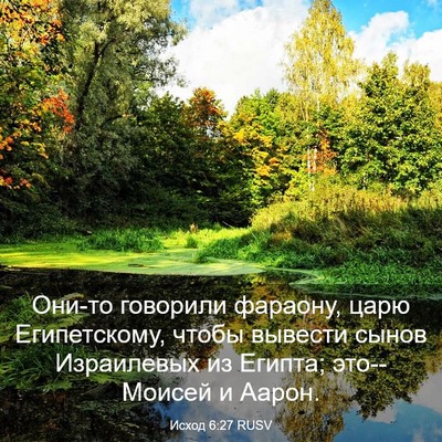 Picture 03 - Исход 6:27 RUSV - Они-то говорили фараону, - Bible Verse Picture