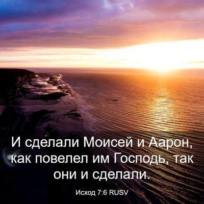 Picture 03 - Исход 7:6 RUSV - И сделали Моисей и Аарон, - Bible Verse Picture