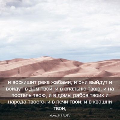 Picture 03 - Исход 8:3 RUSV - и воскишит река жабами, и - Bible Verse Picture
