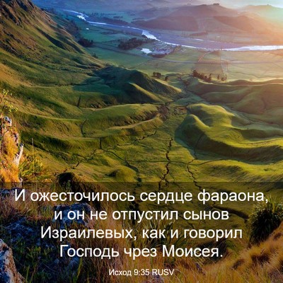 Picture 03 - Исход 9:35 RUSV - И ожесточилось сердце - Bible Verse Picture