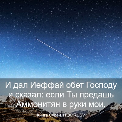 Picture 03 - Книга Судей 11:30 RUSV - И дал Иеффай обет Господу и - Bible Verse Picture