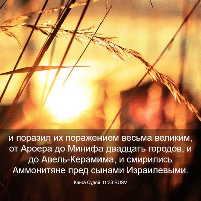 Picture 03 - Книга Судей 11:33 RUSV - и поразил их поражением - Bible Verse Picture