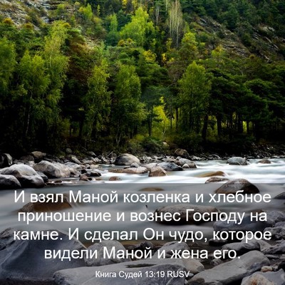 Picture 03 - Книга Судей 13:19 RUSV - И взял Маной козленка и - Bible Verse Picture