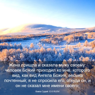 Picture 03 - Книга Судей 13:6 RUSV - Жена пришла и сказала мужу - Bible Verse Picture