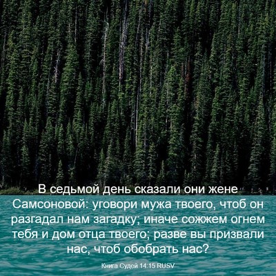 Picture 03 - Книга Судей 14:15 RUSV - В седьмой день сказали они - Bible Verse Picture