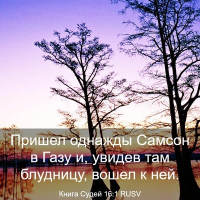 Picture 03 - Книга Судей 16:1 RUSV - Пришел однажды Самсон в - Bible Verse Picture