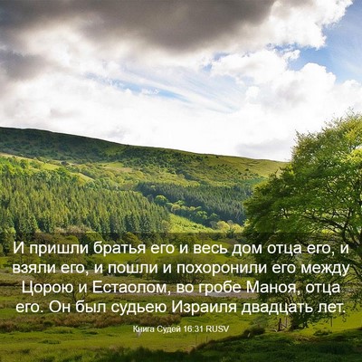 Picture 03 - Книга Судей 16:31 RUSV - И пришли братья его и весь - Bible Verse Picture
