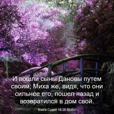 Picture 03 - Книга Судей 18:26 RUSV - И пошли сыны Дановы путем - Bible Verse Picture