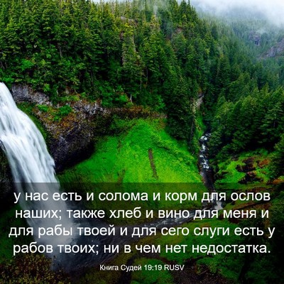 Picture 03 - Книга Судей 19:19 RUSV - у нас есть и солома и корм - Bible Verse Picture