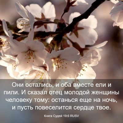 Picture 03 - Книга Судей 19:6 RUSV - Они остались, и оба вместе - Bible Verse Picture