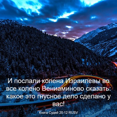Picture 03 - Книга Судей 20:12 RUSV - И послали колена Израилевы - Bible Verse Picture