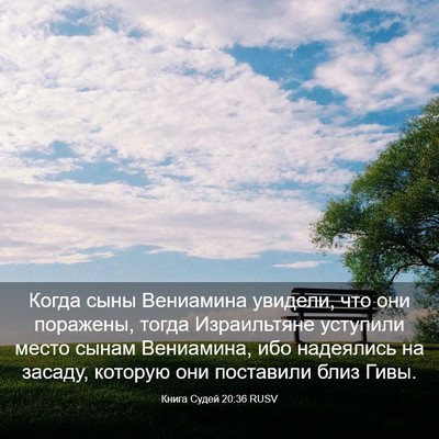 Picture 03 - Книга Судей 20:36 RUSV - Когда сыны Вениамина - Bible Verse Picture