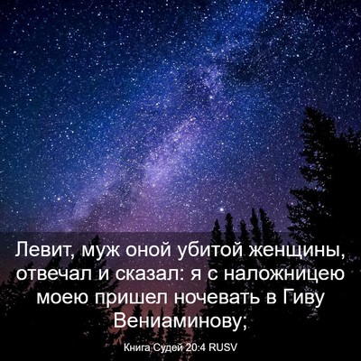 Picture 03 - Книга Судей 20:4 RUSV - Левит, муж оной убитой - Bible Verse Picture