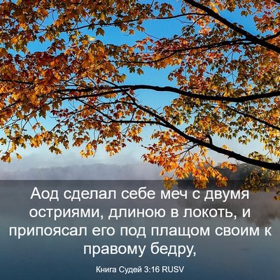 Picture 03 - Книга Судей 3:16 RUSV - Аод сделал себе меч с двумя - Bible Verse Picture